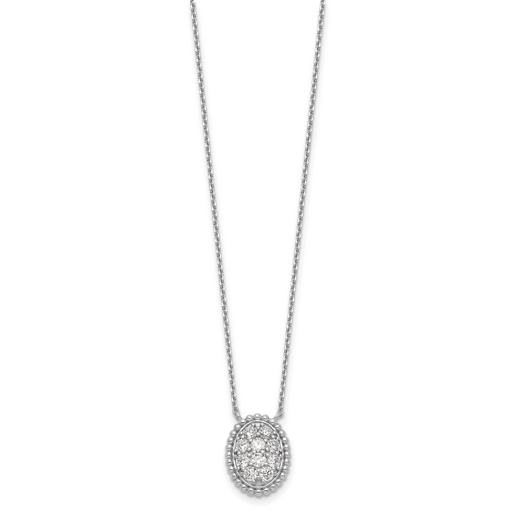 Sophia Jewelers Sterling Silver CZ Unisex 18 Elegant Necklace