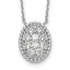 Sterling Shimmer Sterling Silver Rhodium-plated 18 inch 10 Stone Oval CZ Necklace