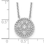 Sterling Silver CZ Necklace with Rhodium Polish Unisex Elegance