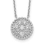 Sterling Shimmer Sterling Silver Rhodium-plated 18 inch 8 Stone CZ Round Necklace