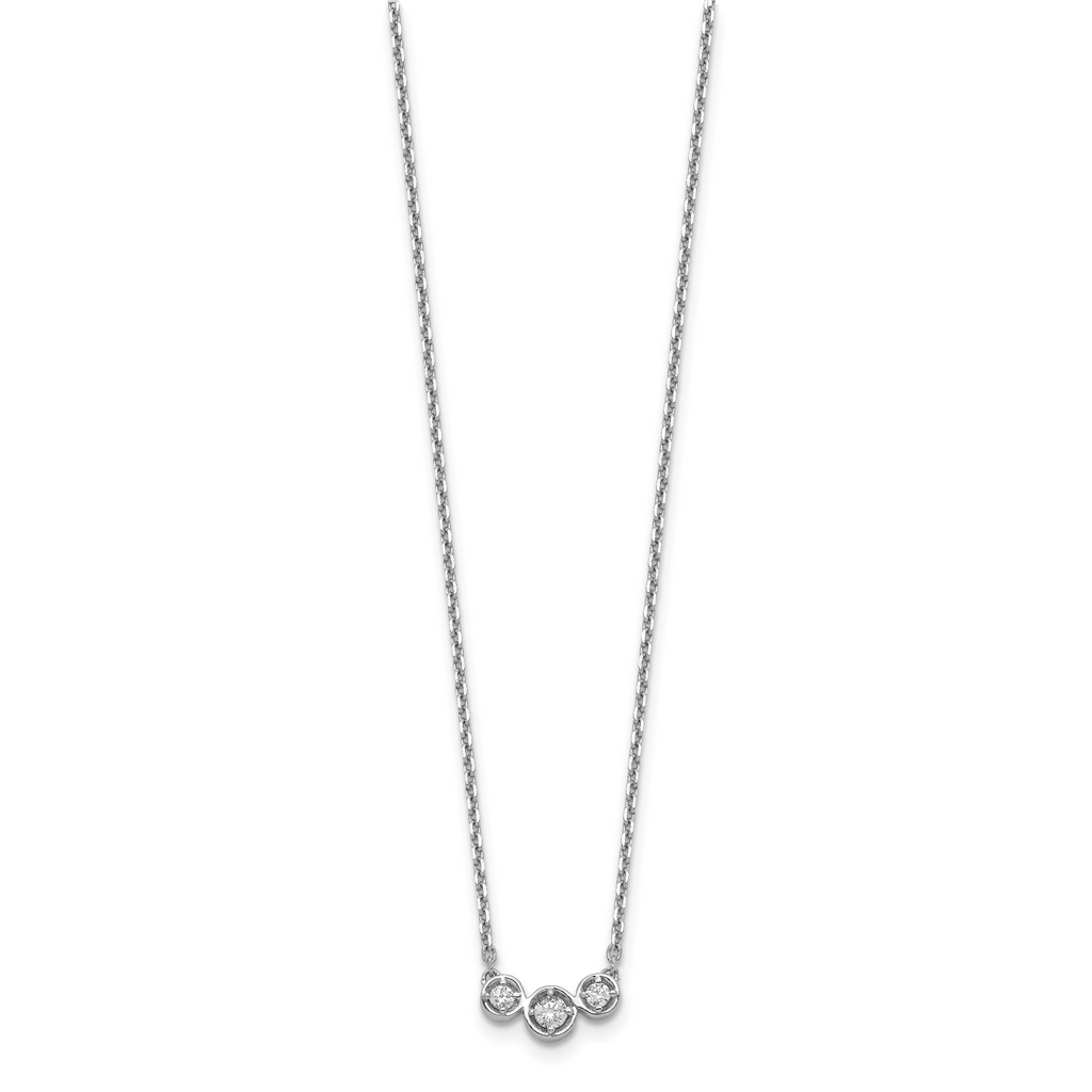 Sophia Jewelers Sterling Silver CZ Necklace with Rhodium Polish and Flexi Length
