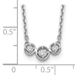 Sophia Jewelers Sterling Silver CZ Necklace with Rhodium Polish and Flexi Length
