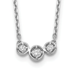 Sterling Shimmer Sterling Silver Rhodium-plated 16 inch 3 Stone CZ Necklace with 2 inch extender