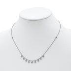 Sophia Jewelers 925 Sterling Silver CZ Star Station Necklace Unisex 18 Elegant