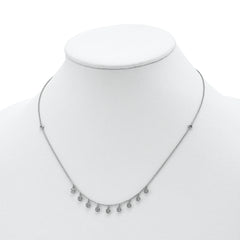 Sophia Jewelers 925 Sterling Silver CZ Star Station Necklace Unisex 18 Elegant