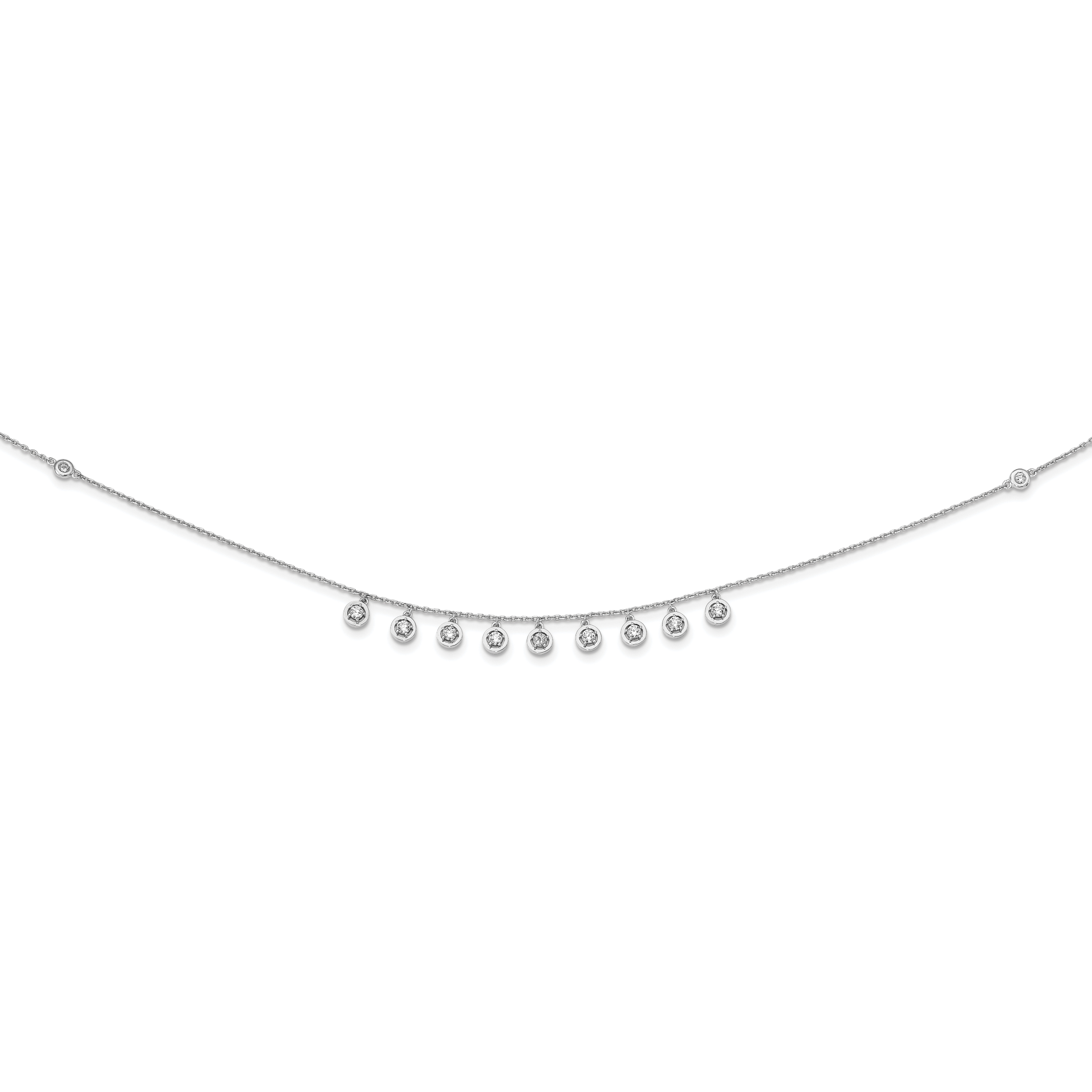 Sterling Silver CZ Necklace with Rhodium Finish Unisex Elegance Secondary image