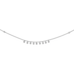 Sterling Silver CZ Necklace with Rhodium Finish Unisex Elegance