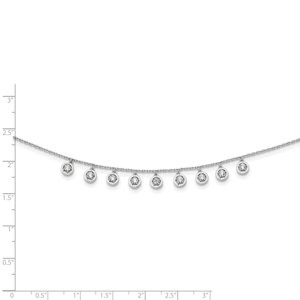 Sterling Silver CZ Necklace with Rhodium Finish Unisex Elegance