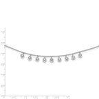 Sterling Silver CZ Necklace with Rhodium Finish Unisex Elegance