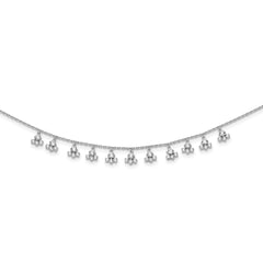 Sterling Shimmer Sterling Silver Rhodium-plated 18 inch 46 Stone 13 Cluster Stations CZ Necklace