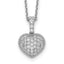 Sterling Shimmer Sterling Silver Rhodium-plated 16 inch 40 Stone Heart CZ Necklace with 2 inch extender