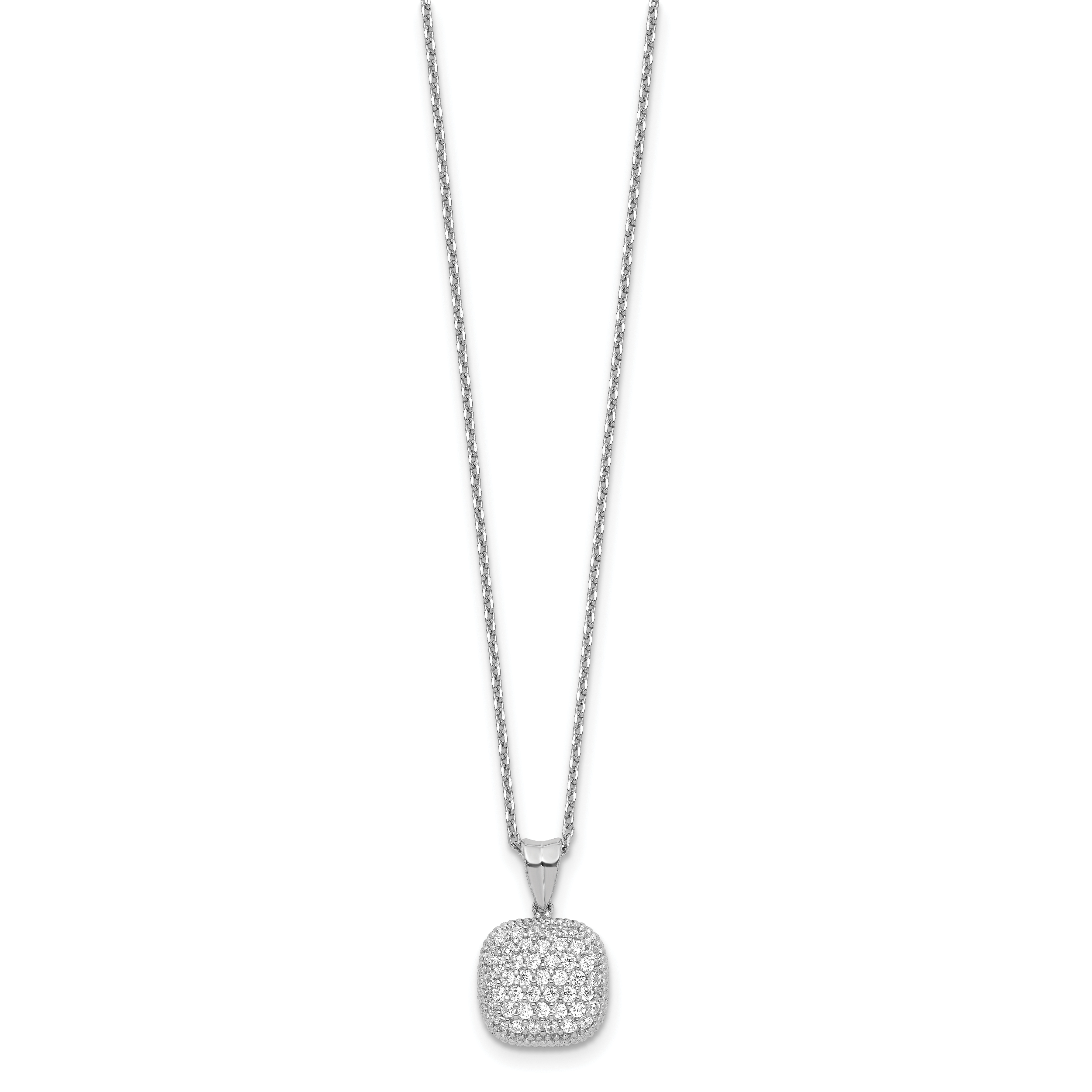 Sophia Jewelers 925 Sterling Silver CZ Pendant Necklace with Rhodium Polish Secondary image