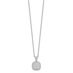 Sophia Jewelers 925 Sterling Silver CZ Pendant Necklace with Rhodium Polish