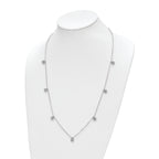 Sophia Jewelers Sterling Silver CZ Necklace with 7 Flower Stations