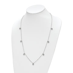 Sophia Jewelers Sterling Silver CZ Necklace with 7 Flower Stations