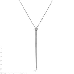 Sterling Silver 26 CZ Lariat Necklace with Rhodium Polish