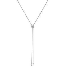 Sterling Shimmer Sterling Silver Rhodium-plated 26 inch Adjustable 27 Stone CZ Lariat Necklace