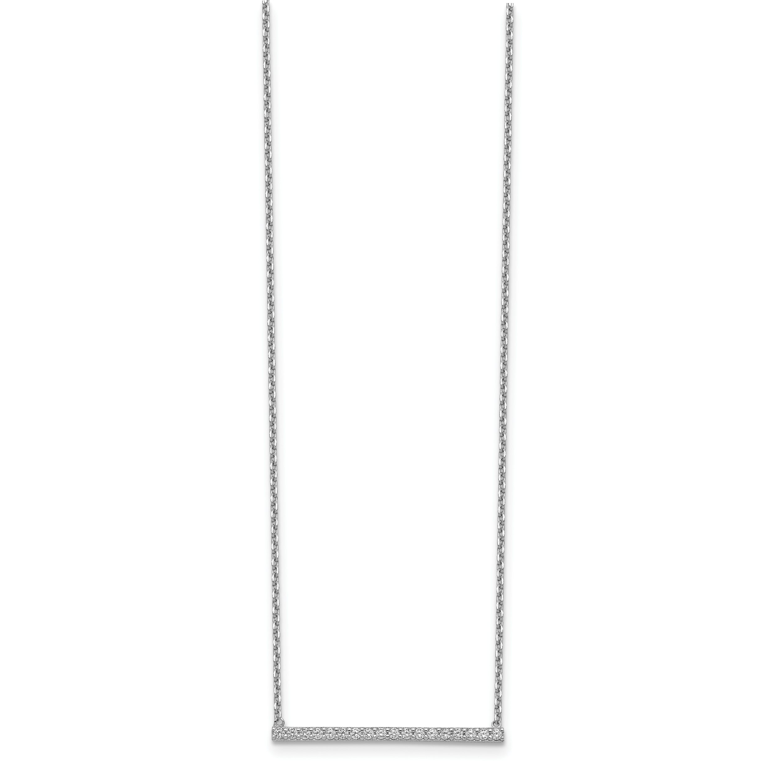 Sophia Jewelers Sterling Silver CZ Bar Adjustable Choker Necklace Secondary image
