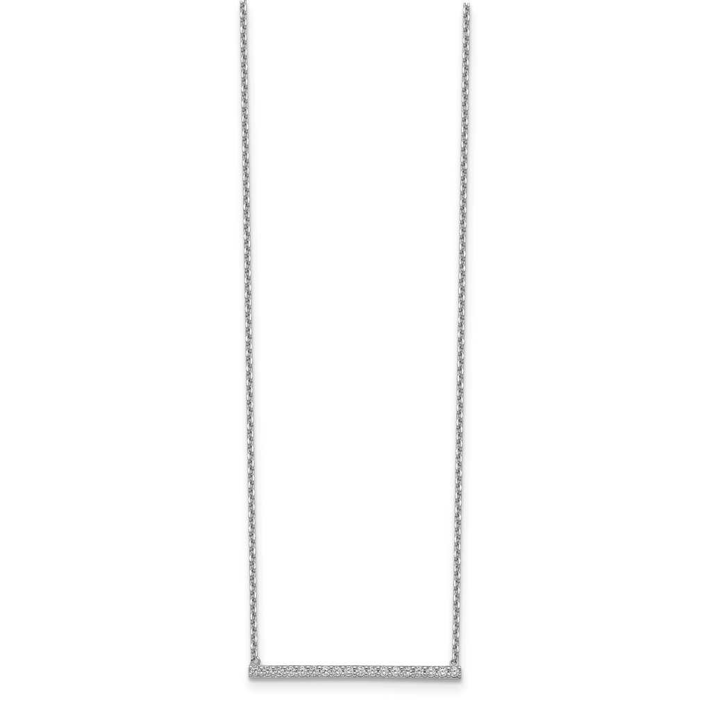 Sophia Jewelers Sterling Silver CZ Bar Adjustable Choker Necklace