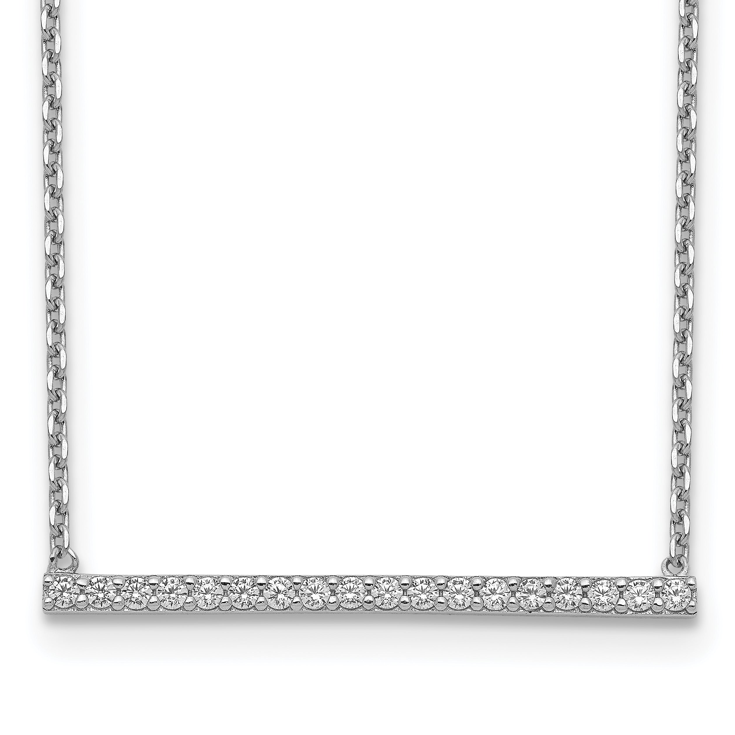 Sterling Shimmer Sterling Silver Rhodium-plated 16.25 inch 19 Stone CZ Bar Adjustable Choker Necklace Main image