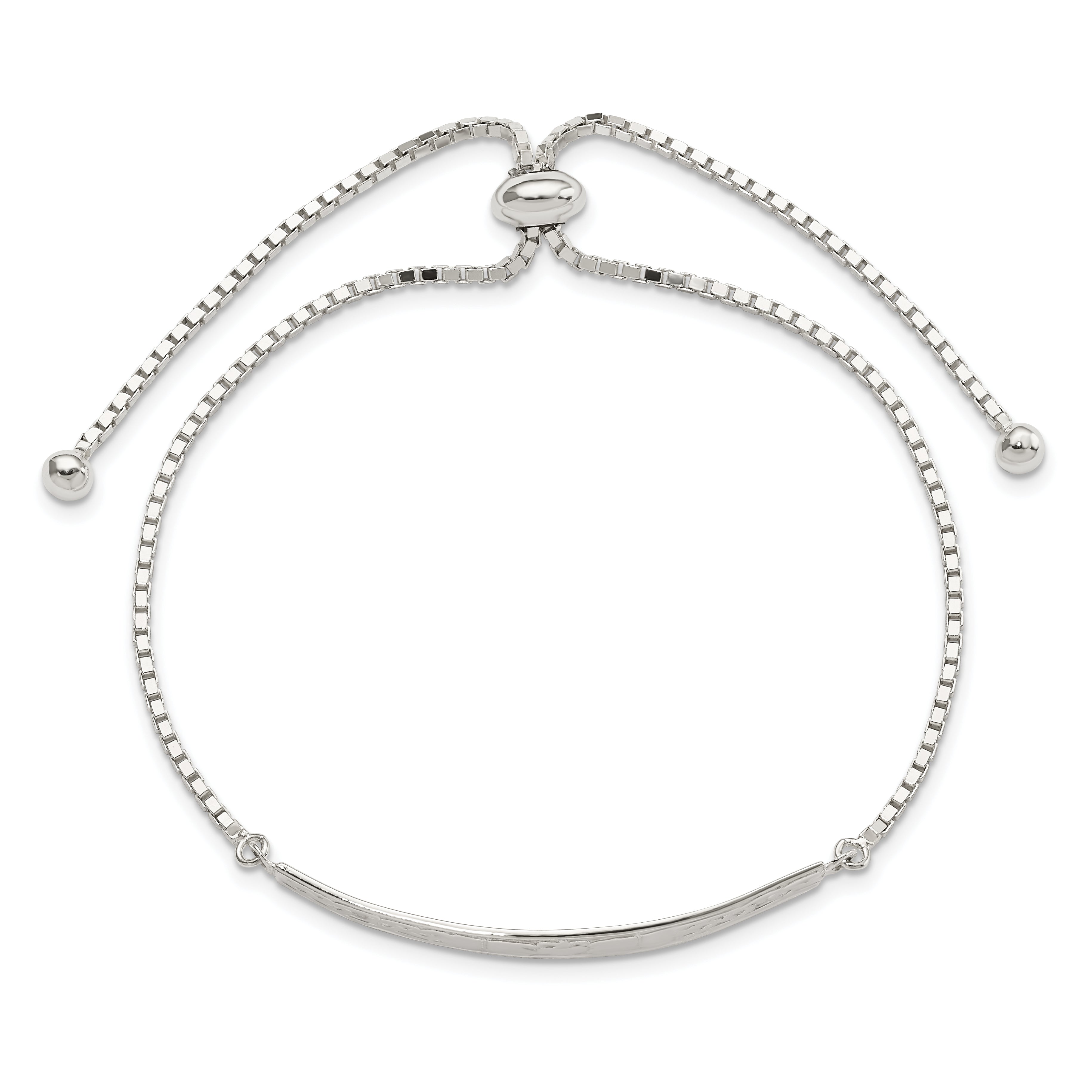 Sterling Silver Rhodium-plated Claddagh Adjustable Bracelet