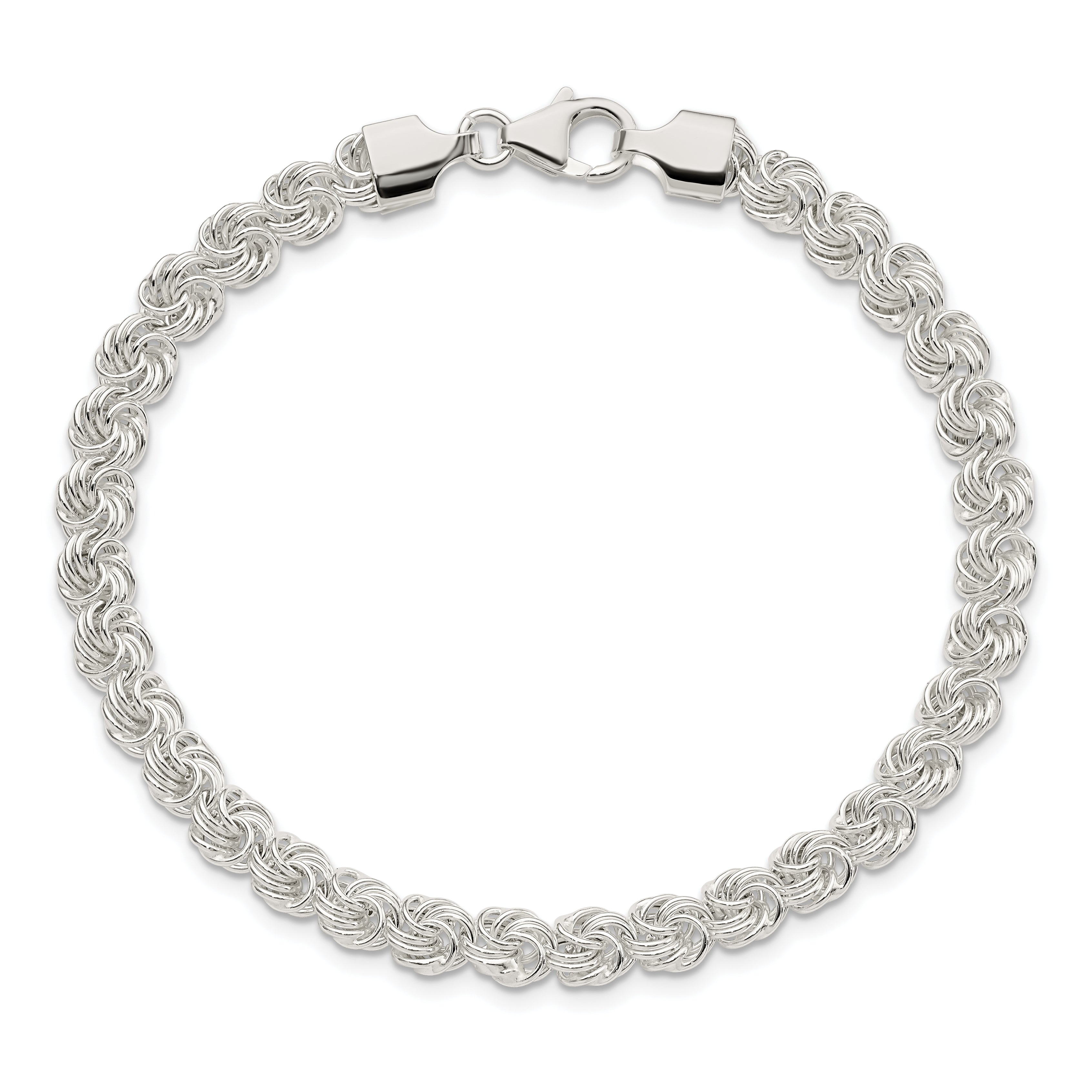 Sterling Silver Polished Love Knot Bracelet - 7.5