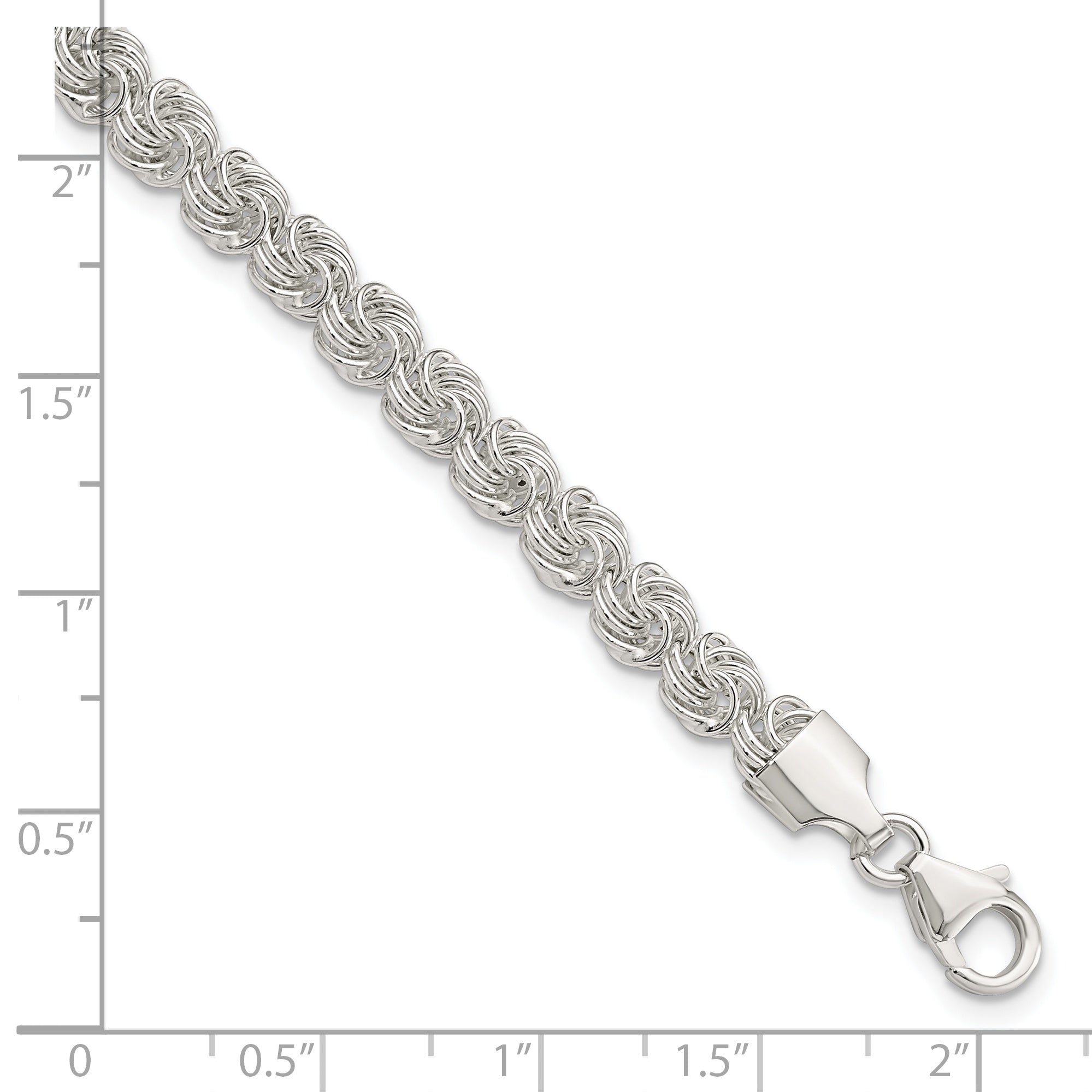 Sterling Silver Polished Love Knot Bracelet - 7.5