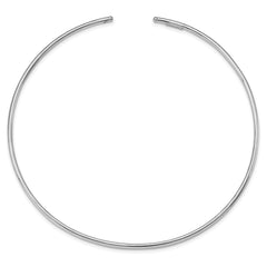 Sterling Silver 925 Polished Collar Necklace Elegant Rhodium-Plated Design