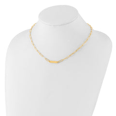 Sterling Silver Gold-plated Polished Bar Necklace w/ 2in ext. Necklace