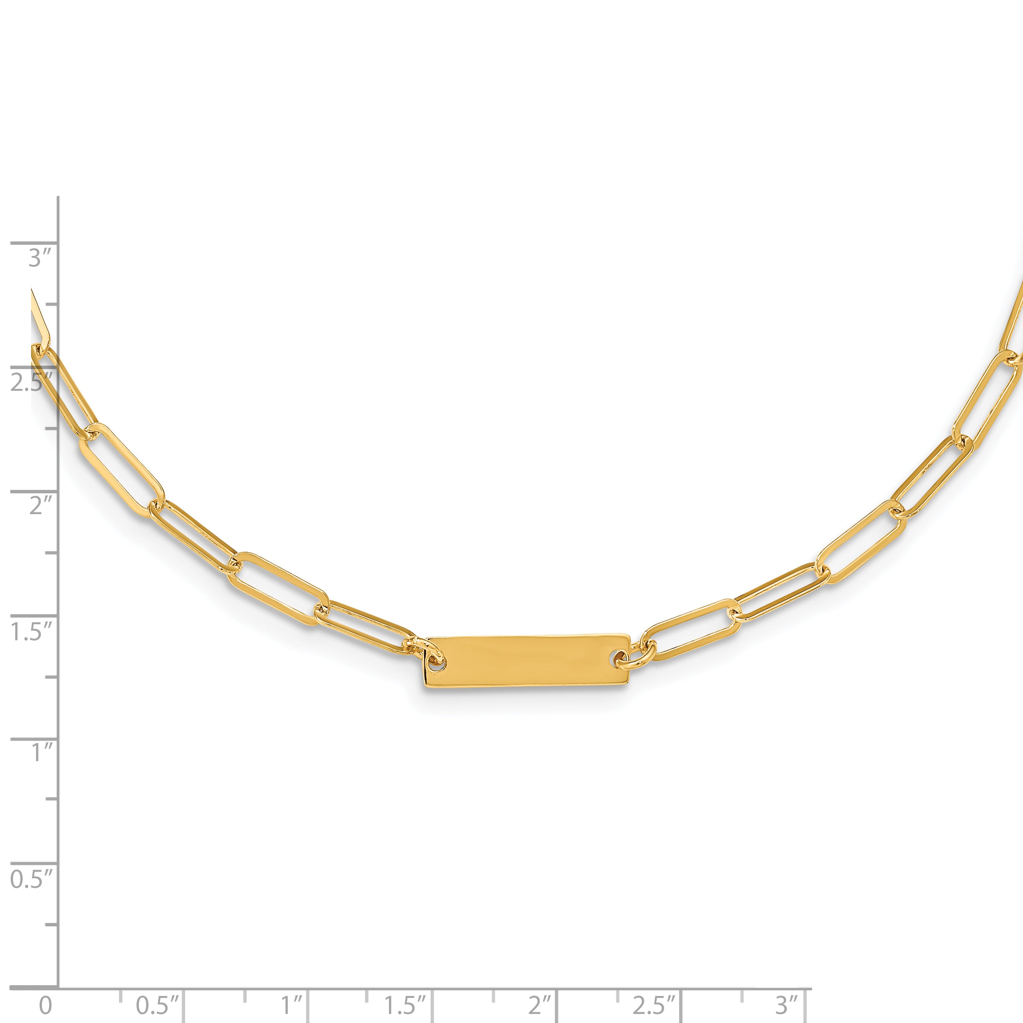 Sterling Silver Gold-plated Polished Bar Necklace w/ 2in ext. Necklace