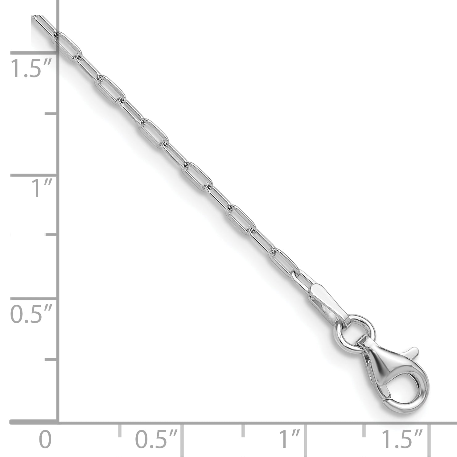 Sterling Silver Rhodium-plated 1.65mm Paperclip Link 16in w/2in ext Necklac