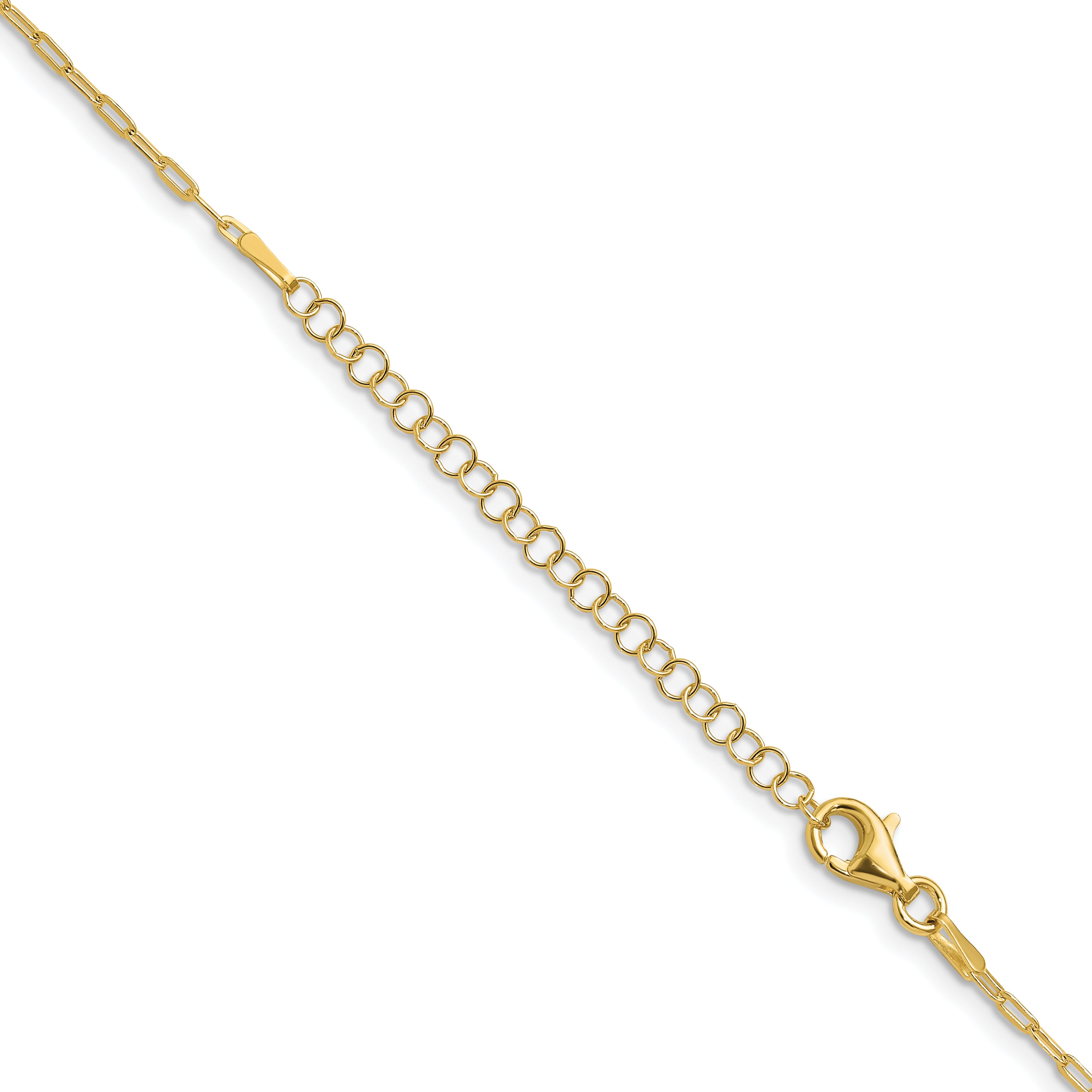 Sterling Silver Gold-tone 1.65mm Paperclip Link 16in w/2in ext Necklace