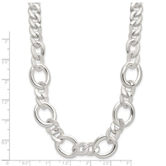 Sterling Silver Polished Fancy Link Necklace