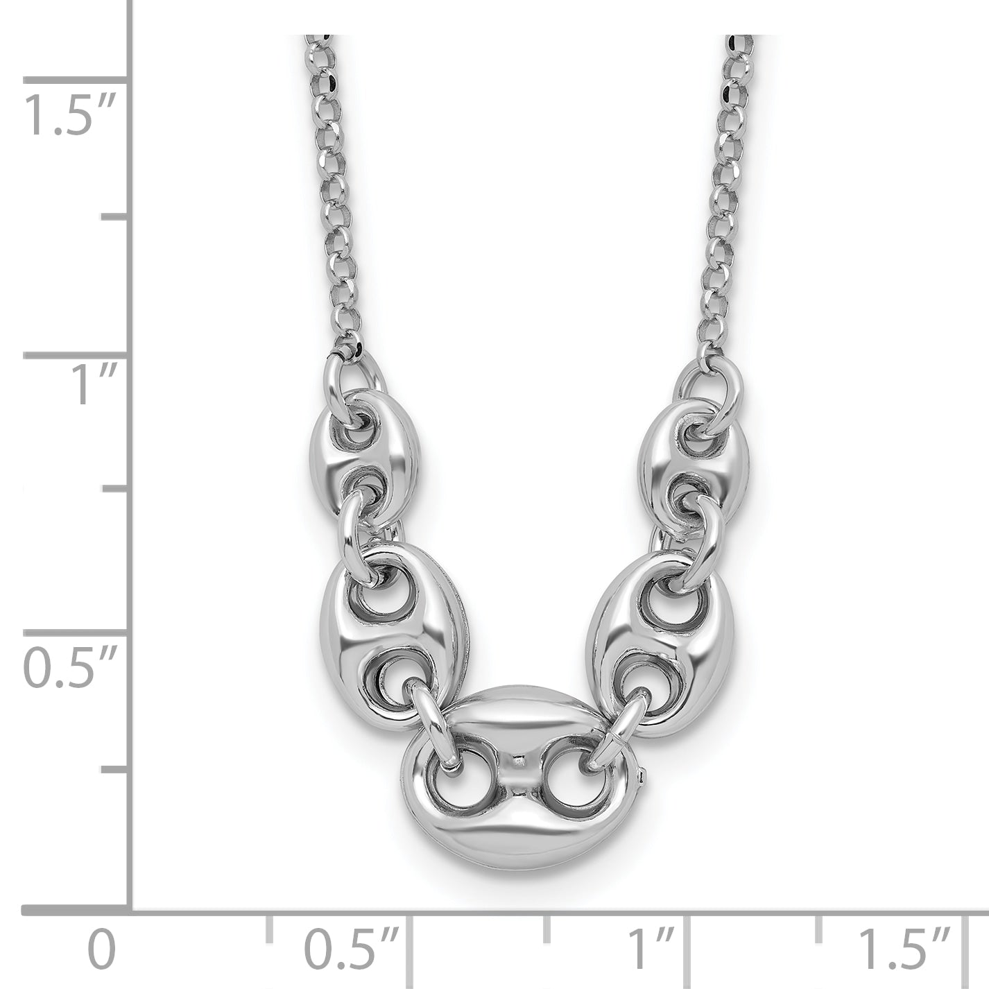 Sterling Silver Rhodium-plated 16in w/2in ext. Necklace