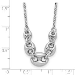 Sterling Silver Rhodium-plated 16in w/2in ext. Necklace