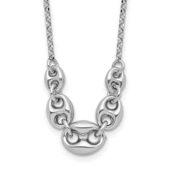 Sterling Silver Rhodium-plated 16in w/2in ext. Necklace