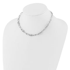 Sterling Silver Rhodium-plated 16 w/1in ext Fancy Link Necklace