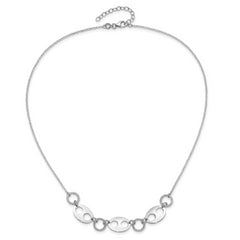 Sterling Silver Rhodium-plated D/C Link  w/2 in ext. Necklace