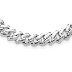 Sterling Silver Rhodium-plated 9mm Monaco Link CZ Clasp 20in Necklace