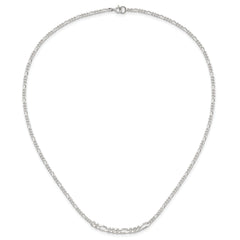 Sterling Silver E-coated Figaro Chain 18in Necklace