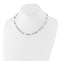 Sterling Silver Rhodium-plated Open Link 18in w/2in ext. Necklace