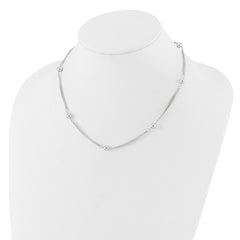 Sterling Silver Polished Multi-strand Beaded 18in Necklace
