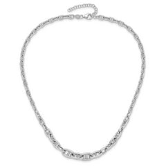 Sterling Silver Rhodium-plated 17 w/2in ext Fancy Link Necklace