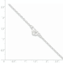 Sterling Silver Flower Charm Anklet