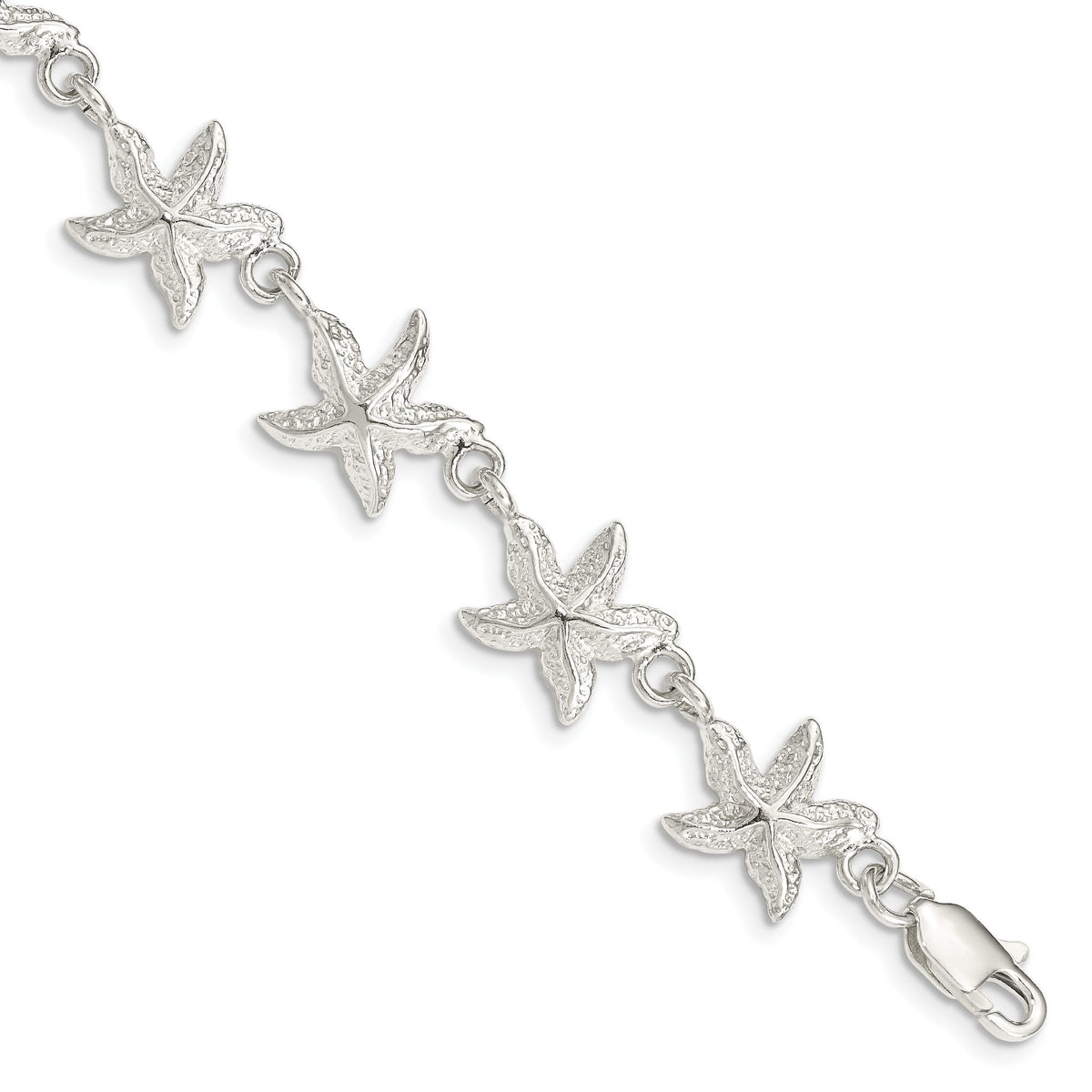 Starfish Bracelet in Sterling Silver, 13mm, 7 Inch - Sophia Jewelers Main image