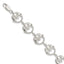 Sterling Silver Polished and Textured Claddagh Link 7 inch Bracelet