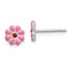 Sterling Silver Madi K Polished Pink & Red Enameled Flower Children's Post Earrings