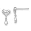 Sterling Silver Madi K Rhodium-plated Polished CZ Heart Children's Post Dangle Earrings