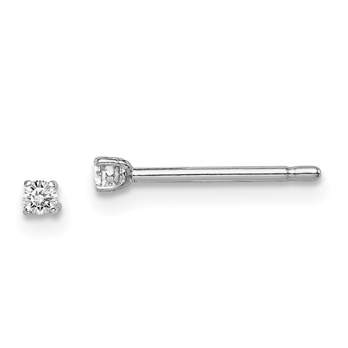 Sterling Silver Madi K Rhodium-plated 2mm Round CZ Children's Stud Earrings Main image