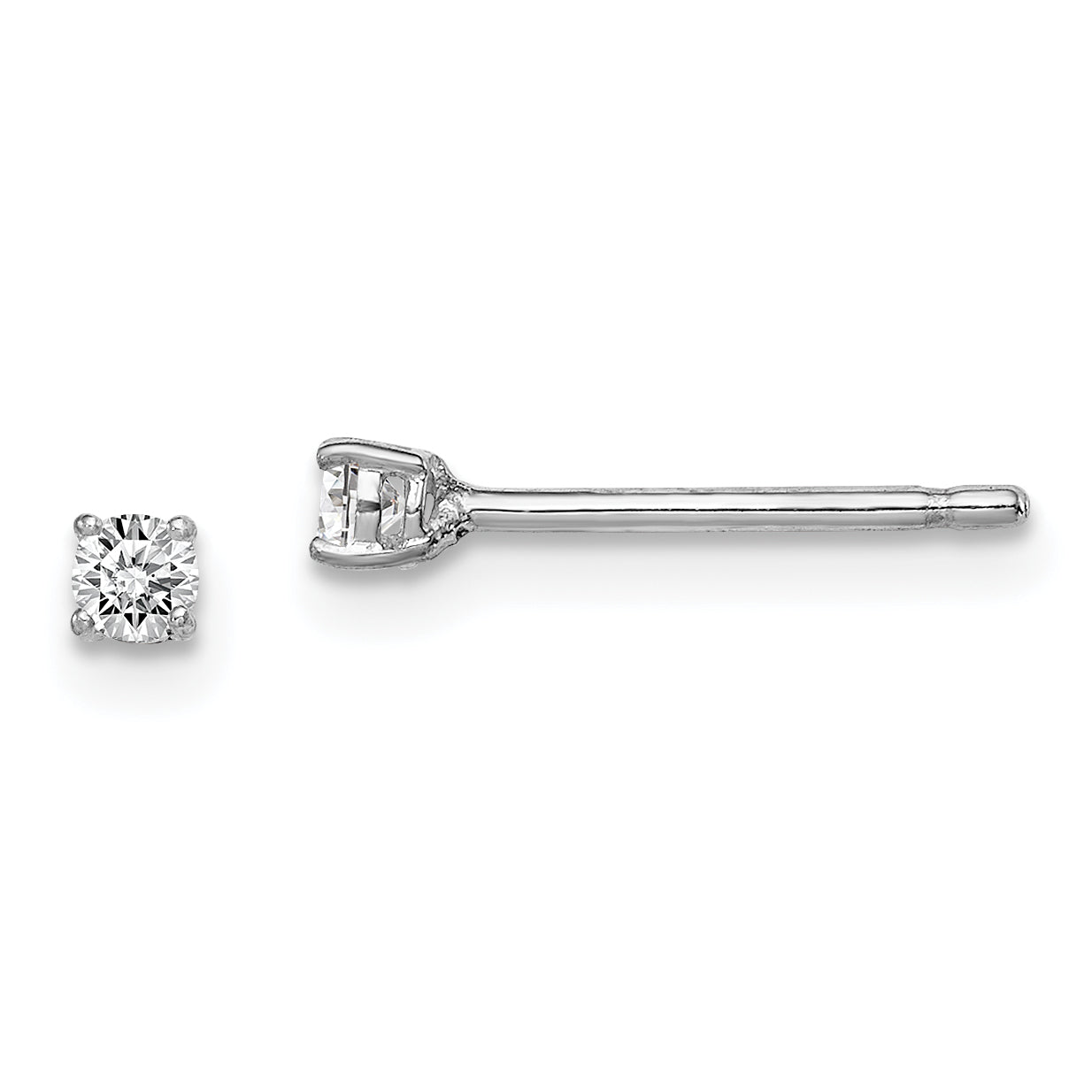 Sterling Silver Madi K Rhodium-plated 2.5mm Round CZ Children's Stud Earrings Main image